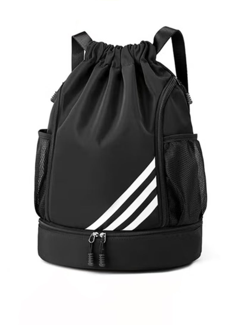 Jamal Sports Backpacks Large Capacity, Drawstring Gym Bag for Men, Gym, Drawstring Lightweight and Waterproof, Making Your Trip More Convenient, Black - Image 1
